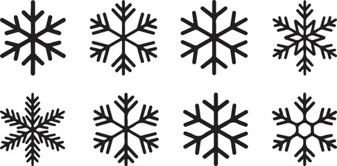 set of Christmas vector snowflakes