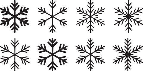 set of Christmas vector snowflakes