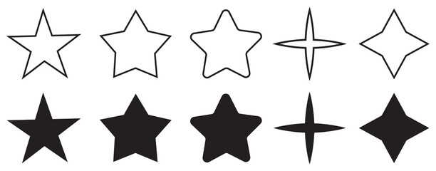 icon set of stars with different variations