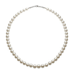 Obraz premium White round pearl necklace on transparent background