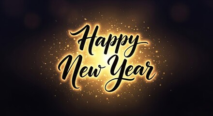 Happy New Year Celebrations Glowing Sparkles Festive Background