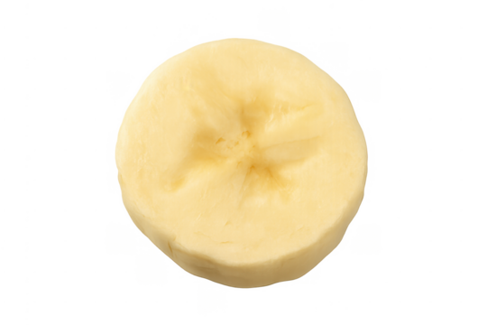 Banana slice showing fruit cross-section transparent background