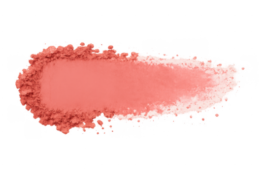 Coral blush powder swatch with scattered texture - Powered by Adobe