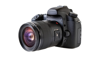 Digital SLR cameras, isolated PNG with transparent background, high-quality camera bodies and lenses, perfect for photography, tech, and creative compositing