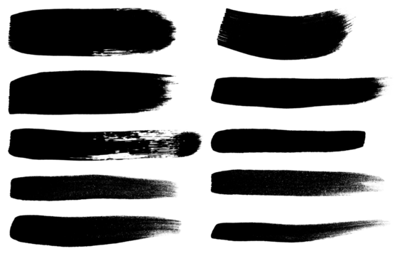 brush stroke set isolated on white background - Powered by Adobe