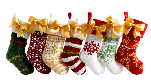 christmas sock on a white