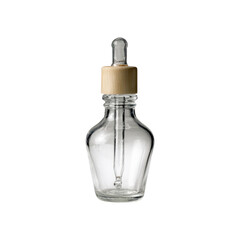 Naklejka premium Clear glass dropper bottle with natural wood cap