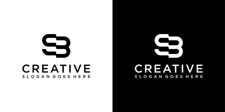 SB or BS initial letter logo design vector