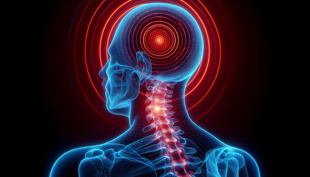 headache with red glow