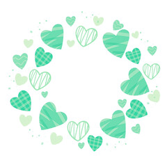 グリーンハートのかわいい丸いフレーム