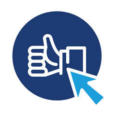 Thumbs up with cursor colored icon vector design good for web or mobile app