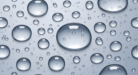 Stunning water droplets creating a refreshing, clean texture perfect for backgrounds, product shots or conceptual designs, conveying purity and clarity with a modern aesthetic