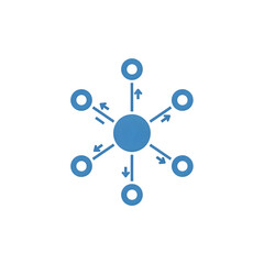 Hub and Spoke Network Diagram Illustrating Centralized Communication.