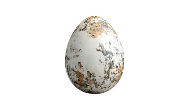 Quail egg small speckled shell delicate gourmet poultry ingredient natural protein food oval shape detail isolated on white background