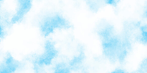 Light blue watercolor wash background, airy ethereal sky texture with white clouds and copy space.