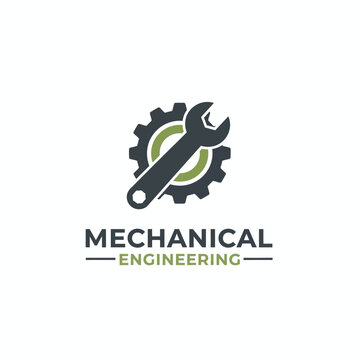 A graphic design of a gear with a wrench overlapping it, featuring the words MECHANICAL ENGINEERING