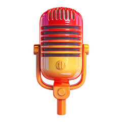 Retro microphone with vibrant colors and a classic design