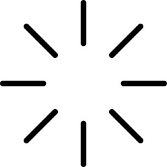 Simple Radial Burst Shape With Transparent Background A Minimalist Graphic Element Symbolizing Energy Or Expansion A Clean Black And White Icon