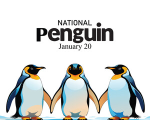 vector graphic of national penguin day good for national penguin day celebration. flat design. flyer design. flat illustration.