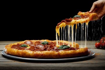 Rustic classic pepperoni pizza