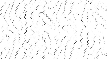 Black hand drawn zigzag lightning bolt patterns on white background abstract