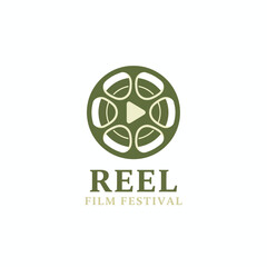 A logo design depicts a film reel with a play button at its center, with the words "REEL FILM FESTIVAL" below