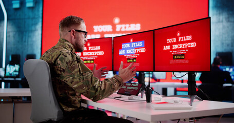 Virtual Military Analyst Monitors Security Breach