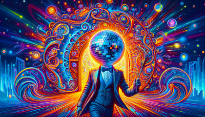 Vibrant Cyberpunk AI Head Avatar - Neon Digital Consciousness Concept Art