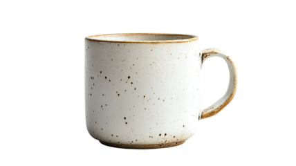 Ceramic white cup with clean smooth surface, simple minimalist drink ware shape and classic kitchen tableware style isolated on white background