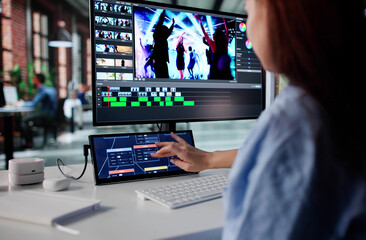 Professional Video Editor Enhancing Motion Graphics