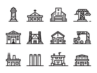 Railway Workshop Line Art Engineered Design