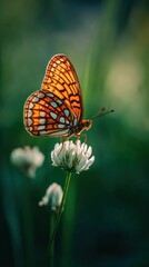 Obraz premium Butterfly on white flower