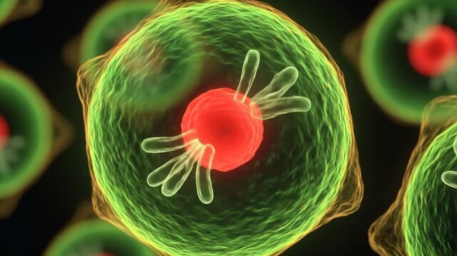 Cellular Division Process: Animated Visualization of Mitosis and Meiosis Stages