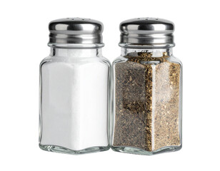 glass salt and pepper shaker isolated on white background PNG, AI GENERATED