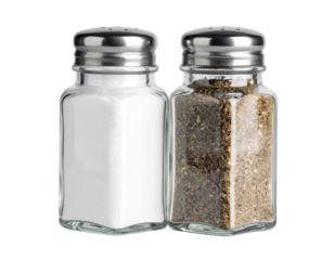 glass salt and pepper shaker isolated on white background PNG, AI GENERATED