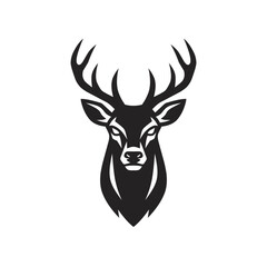 Majestic deer head logo, perfect emblem for outdoor brands, hunting clubs, and rustic designs bringing natural strength and wilderness appeal to your brand.