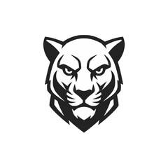 Bold panther head logo in vector design for sports team or brand identity, conveying strength, agility, and fierce determination with a modern, impactful style