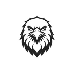 Majestic eagle head logo design embodying strength and precision, ideal for branding or symbol usage, powerful avian emblem with intense gaze