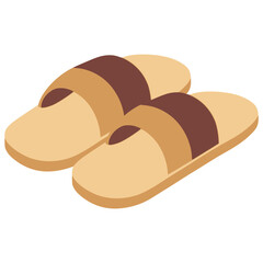 House slippers warm comfortable flat color vector illustration template design