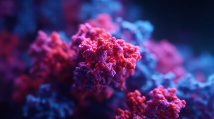 A vibrant close-up of colorful coral formations, showcasing intricate textures and rich hues in a captivating underwater scene.