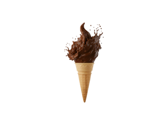 3D rendering of a chocolate splash set against a white background, including a clipping path.

