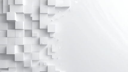 White Cubes Ascending Abstract Geometric Pattern background