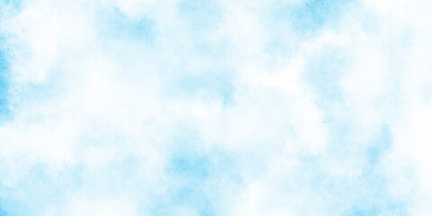 Calm blue watercolor natural winter morning sky background with soft drifting clouds creating a peaceful, airy artistic atmosphere, Refreshing sky blue watercolor texture with smooth clouds or fog.
