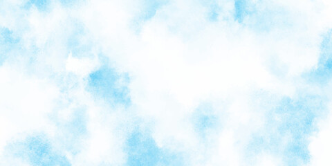 Calm blue watercolor natural winter morning sky background with soft drifting clouds creating a peaceful, airy artistic atmosphere, Refreshing sky blue watercolor texture with smooth clouds or fog.