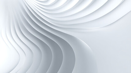 Flowing white curves creating a smooth abstract pattern with soft shadows background