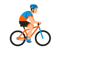 Naklejka premium Illustration Of Cyclist On Bicycle Against Black Background In Sporty Appearance