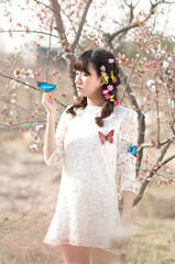 Eastern women photographed outdoors