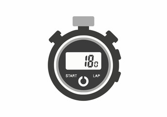 Professional digital stopwatch timer vector icon graphic element for measuring speed performance and time management applications