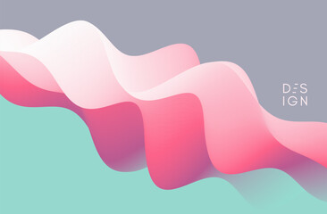 3D abstract wavy background. Dynamic wave. Vector illustration for banner, flyer, brochure, booklet or presentation.