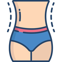 Slimming Down Waistline Body Shape Illustration for Weight Loss and Fitness Goals